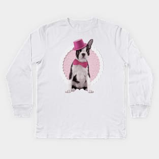 Boston Terrier dog Kids Long Sleeve T-Shirt